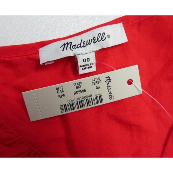 NWT Madewell Ruffled Wrap Maxi in Ripe Persimmon Red Lightweight Dress 00 - Picture 7 of 8